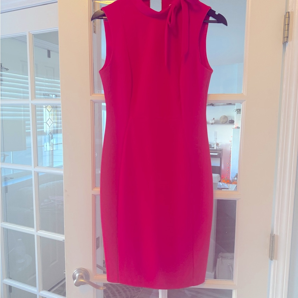 Calvin Klein hot pink scuba dress